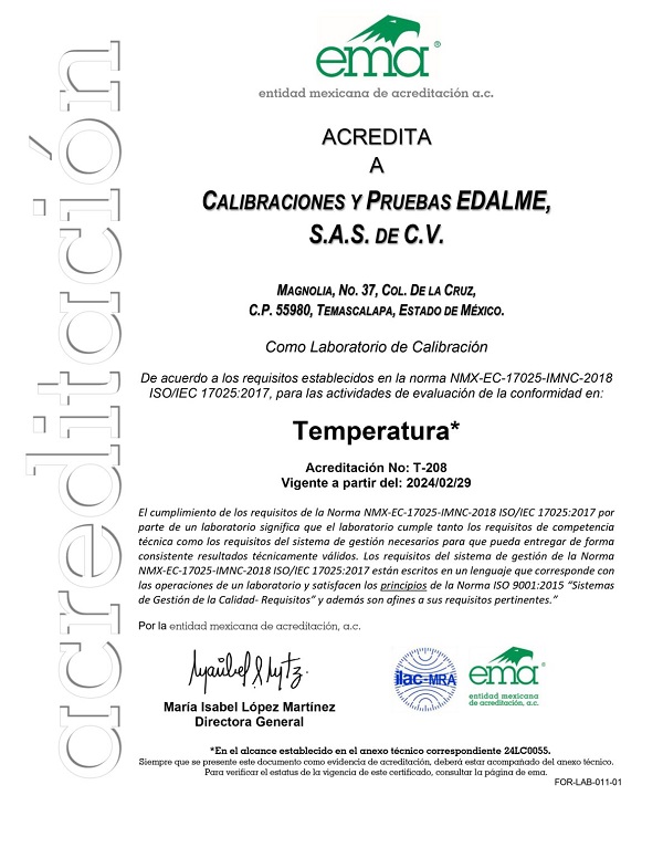 acreditacion de temperatura - edalme - EMA